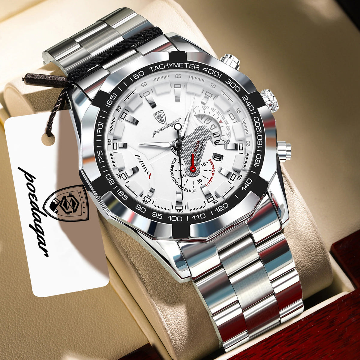 LOR MALE POEDAGAR High Quality Man Wristwatch Waterproof Luminous Date Youth Men Watch Stainless Steel Quartz Fashion Men's Watches Reloj