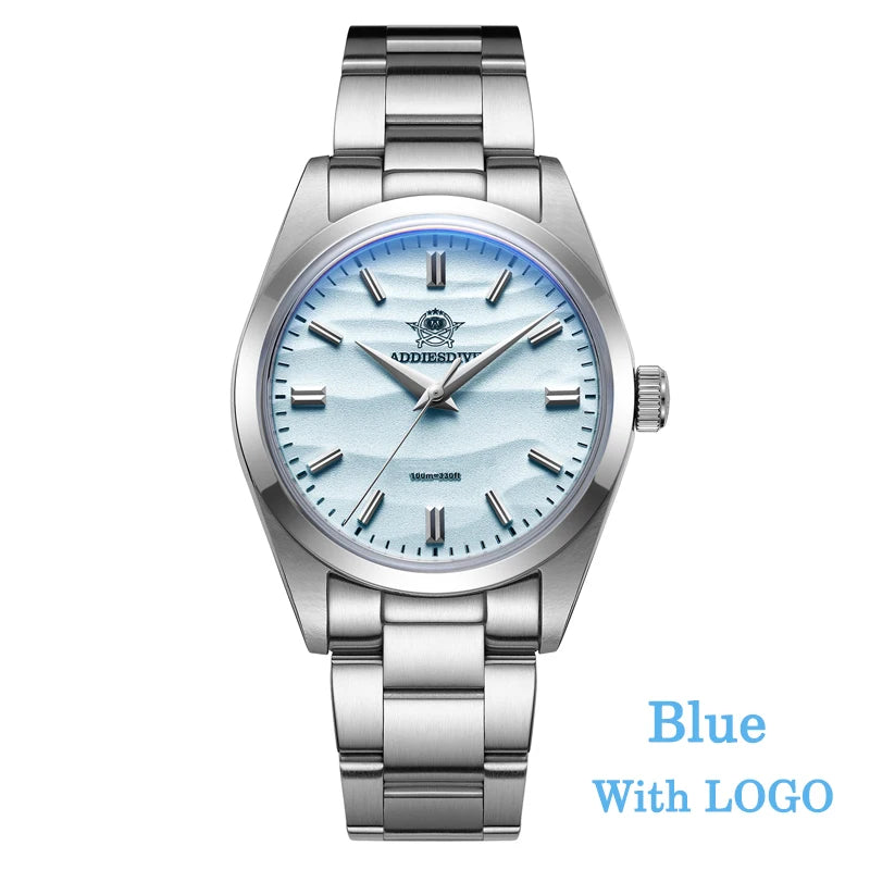 LOR MALE ADDIESDIVE AD2030 Quartz Watch Simple 10Bar Steel Dive Wristwatch Bubble Mirro 2