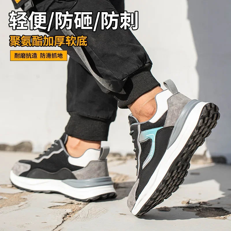 LOR MALE Composite Toe Anti Static Wrok Safety Shoes For Men Indestructible Prevent Puncture Sneakers Boots Lightweight Male Footwear