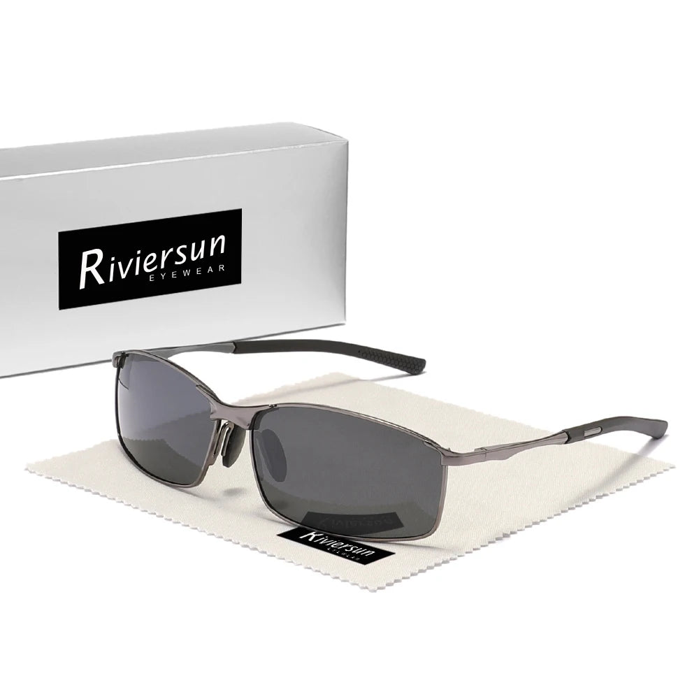 LOR MALE Polarized Alloy Rectangular Sunglasses Glasses Male Sun Glasses Fishing Drivin 2
