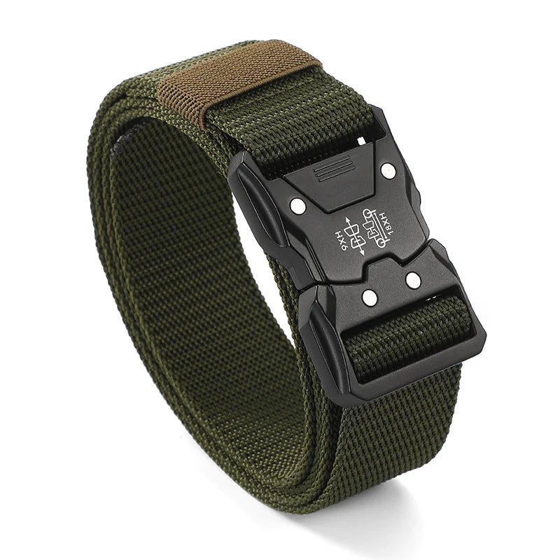 LOR MALE Men's Belt Outdoor Hunting Tactics Belt Multi functional Buckle Nylon Belt High Quality Marine Corps Canvas Belt