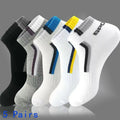 LOR MALE 5pairs Men's Fashion Sports Socks, Striped Cotton Sweat Absorption Breathable Comfortable Ankle Socks