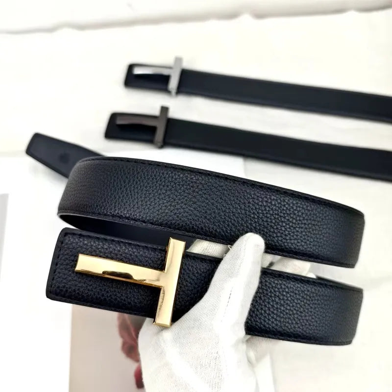 LOR MALE 2025 High Quality 3.8cm Leather Business Men Belt Luxury Brand Designer famous Belts for men Jeans Strap Male Metal Buckle belt