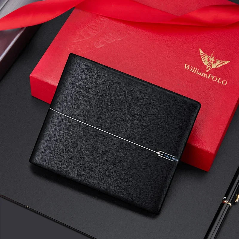 LOR MALE Wallet Men's Short Soft Cowhide Genuine Leather Wallet New Trendy Brand Fashion Men's Wallet Luxury Brand