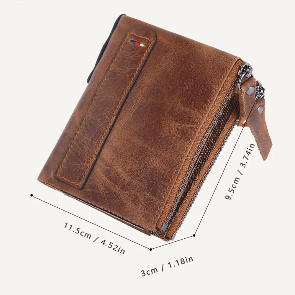 LOR MALE 2024 Men Wallets 100% Genuine Cow Leather Name Customized Short Card Holder Leather Men Purse High Quality Brand Male Wallet