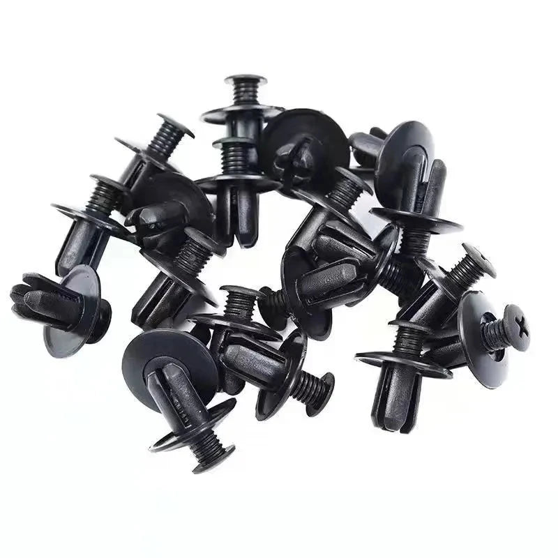 LOR MALE 1/5/10/30/50/100pcs 8mm Plastic Rivets Fasteners Screw Car Bumper Fender Black Rivet Car Fastener Clips for Toyota Focus Kia Nis