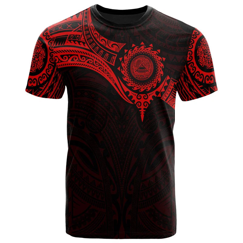 American Samoa Tribal Blue Rugby Jersey - Back