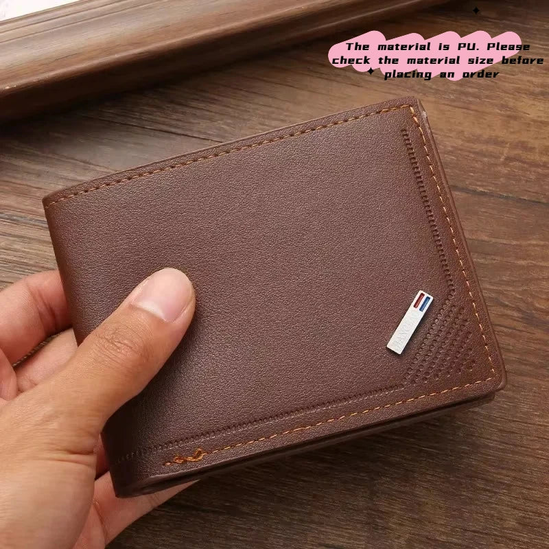 LOR MALE leather short wallet thin wallet foldable minimalist soft leather wallet