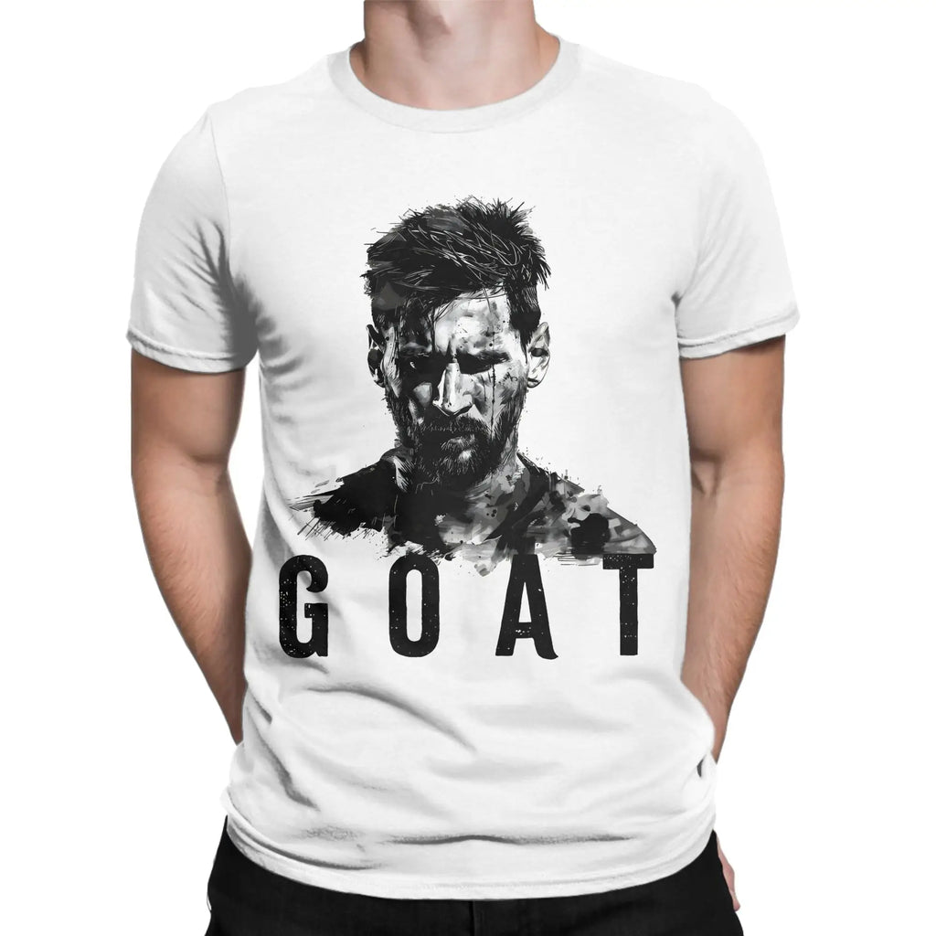 LOR MALE Men T-Shirts Football Messis Leisure Cotton Tee Shirt Short Sleeve  T Shirts Round Neck Clothing Unique
