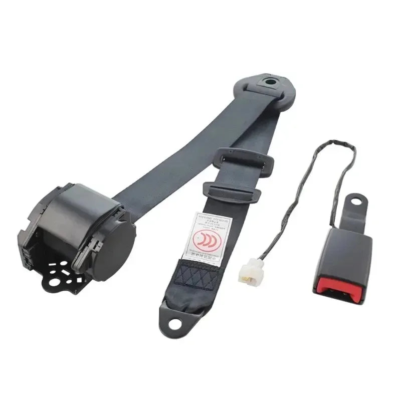 LOR MALE For High Quality Seat Belts 3 Point Universal Safety Belt with Curved Rigid Buckle with Warning Cable Car Belt Accessories