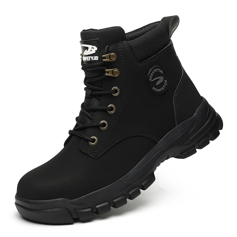 LOR MALE Indestructible Work Boots Construction Safety Shoes Steel Toe Lightweight Shoes for Men Women Anti-smash Steel Toe Sneakers
