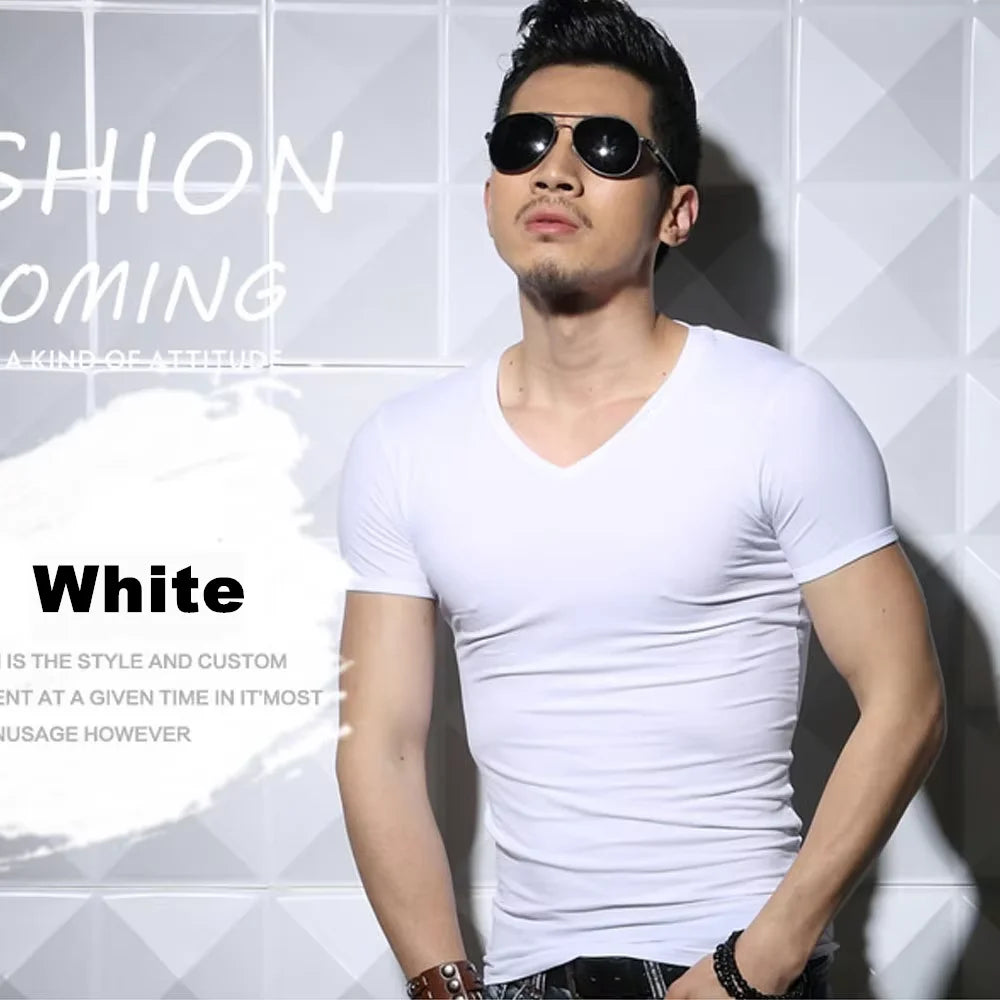 LOR MALE Men's T Shirt Short Sleeve Men T-Shirt O-Neck Slim Solid Color Half Sleeved Man Tops Tee Shirt 2026 MRMT Men T Shirt Clothing