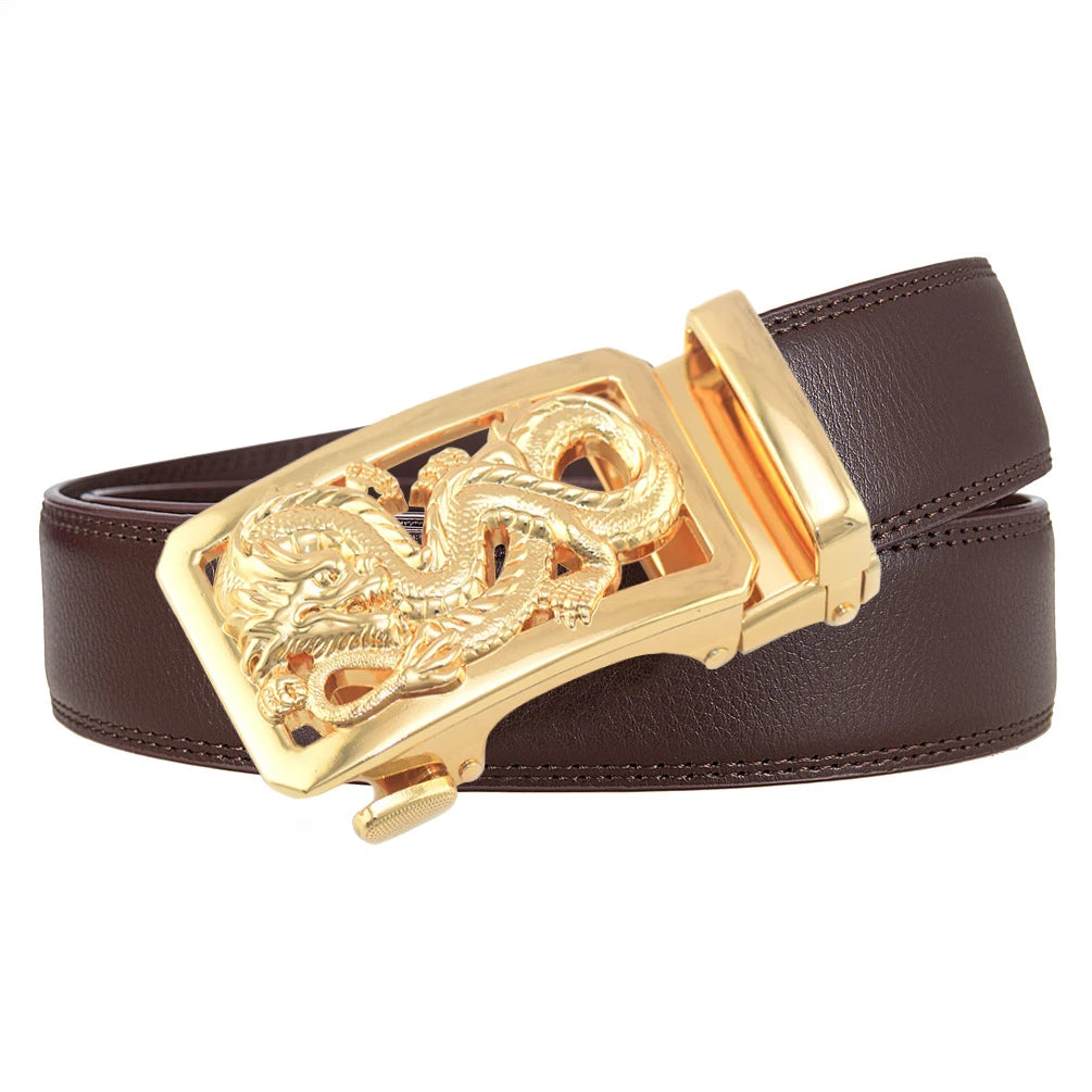 LOR MALE Belt men high quality automatic buckle personalized belt casual belt soft pu leather ratchet belt popular
