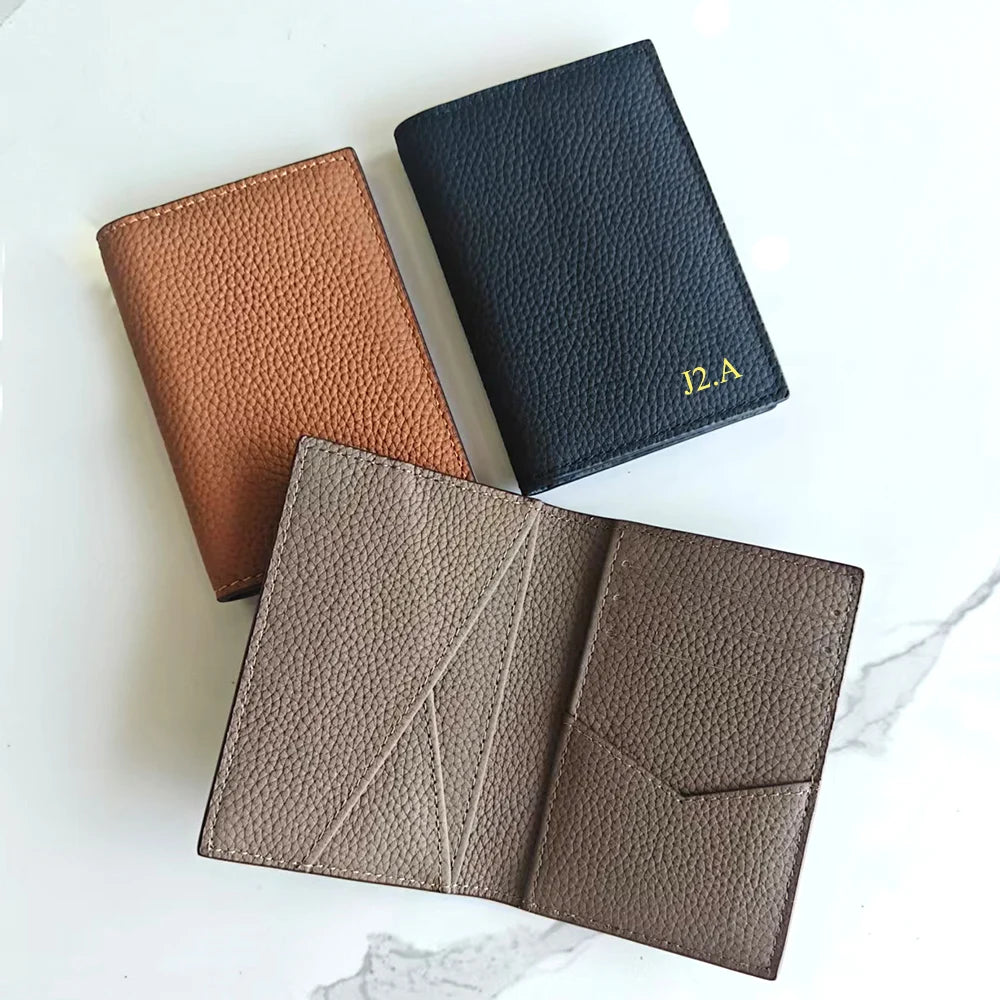 LOR MALE Custom Name Luxury Men Waalet Genuine Leather Personalize Initials Mini Women Walle