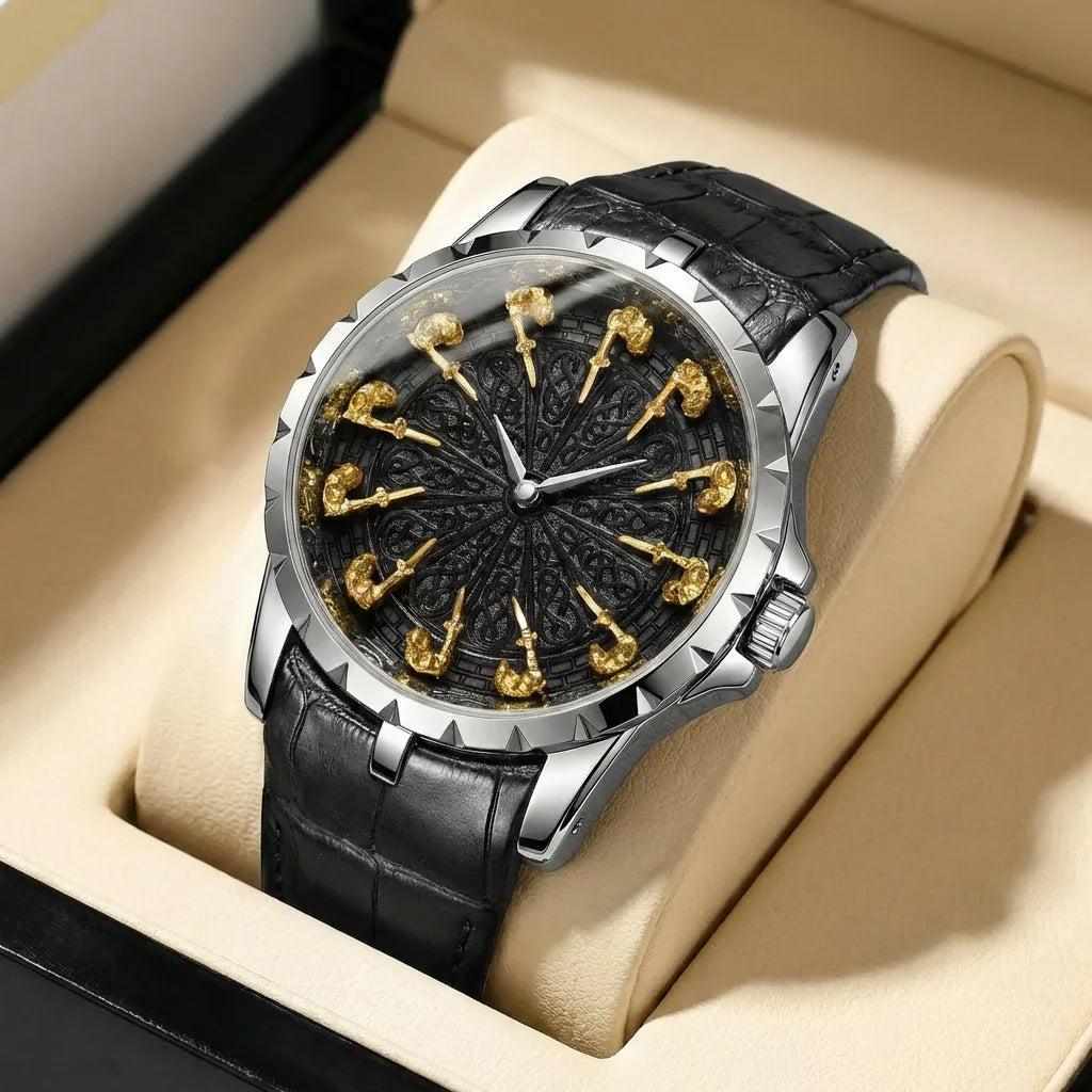 LOR MALE Watch with Retro Style and Simple Personality, Belt, Large Dial, Fully