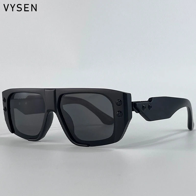 LOR MALE Polarized Steampunk Square Sunglasses Men 2026 Luxury Brand Punk Big Frame Driving Sun Glasses Fashion Eyewear For Male Shades