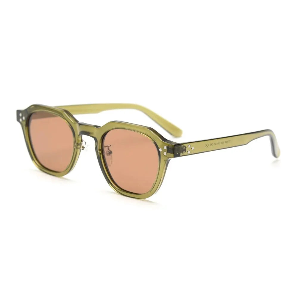 LOR MALE Polarized Sun Glasses for Women TR90 Square Polygon Vintage Sunglasses with 2