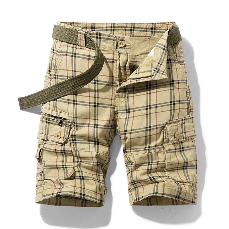 LOR MALE Men Shorts 2023 Plaid Beach Shorts Casual Camo Camouflage Shorts Military