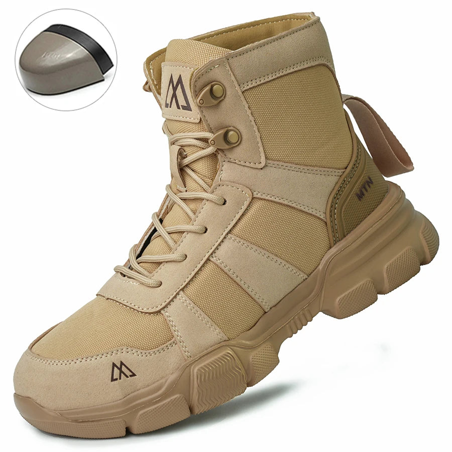 LOR MALE Indestructible Security Protective Boots Men Comfortable Breathable Construction Working Boots Anti-Puncture Work Safety Shoes