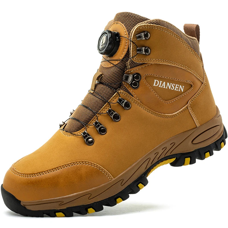 LOR MALE Men's Safety Work Boots Indestructible Steel Toe Anti- Smash Resistant Stab Proof Safety Shoes Breathable Slip-Resistant Durable