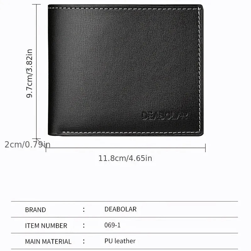 LOR MALE Pu Leather Men Short Wallet Thin Style Folding Young Men Credit