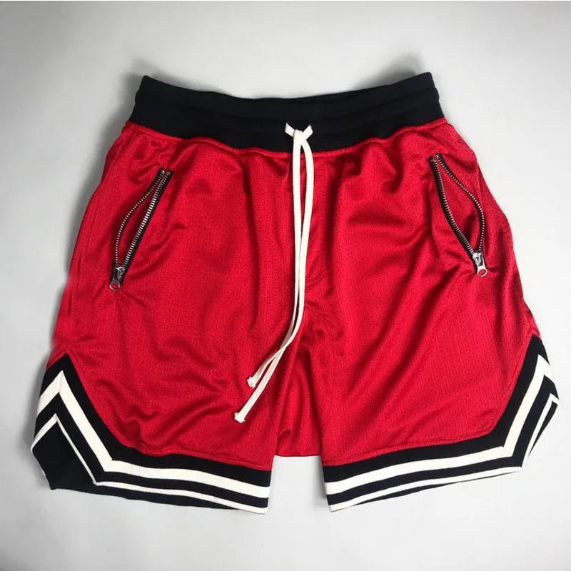 LOR MALE Man Short 2025 Summer Fitness Shorts Men's Quick Drying Mesh Solid Color Hip-Hop Breathable Casual Basketball Pants