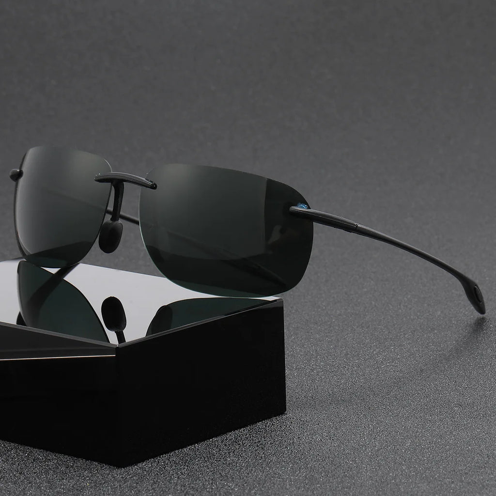 LOR MALE Polarized Sunglasses for Men WomenTr90 Rimless Frame Lightweight & Durable Protection for Running Fishing Baseball Sunglasses