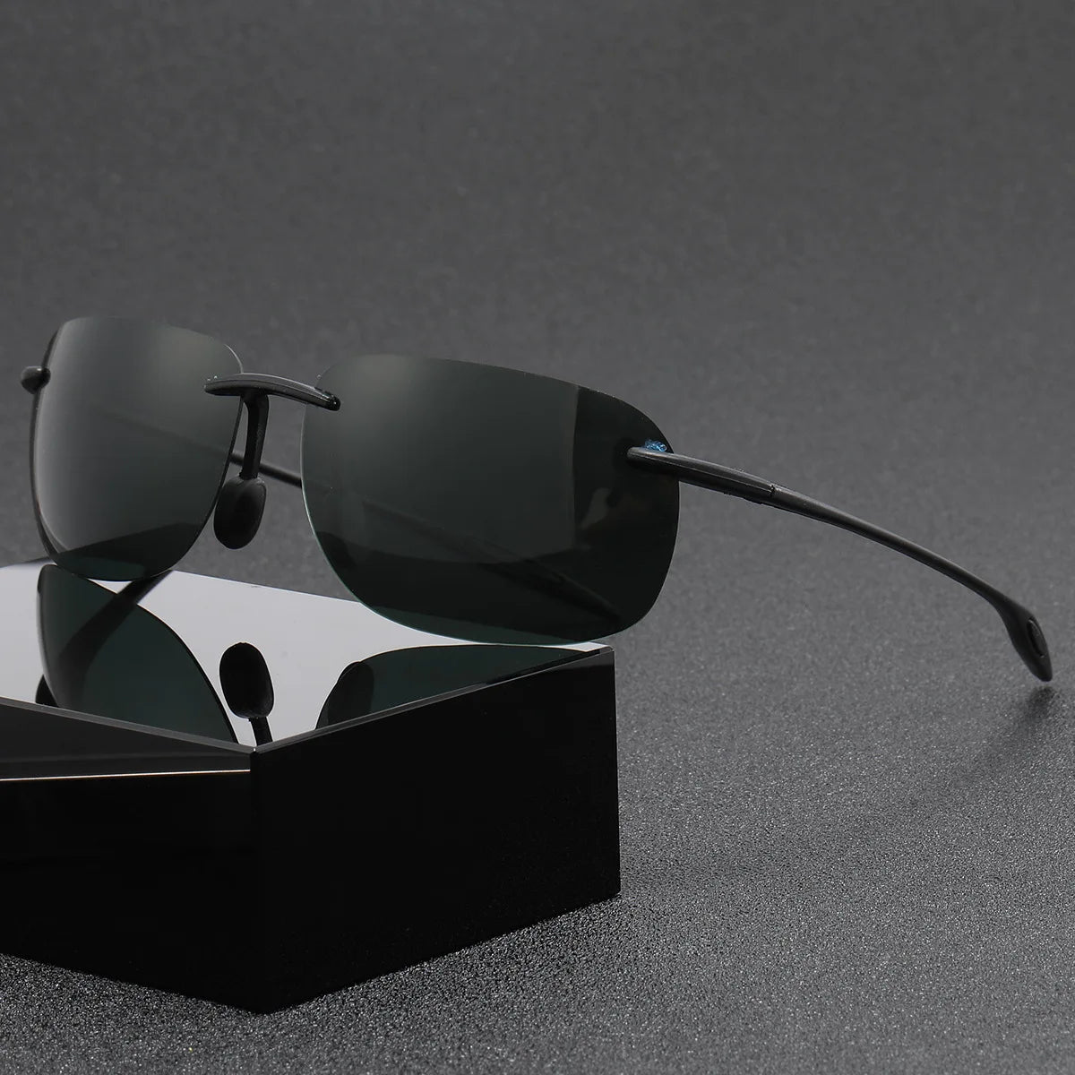 LOR MALE Polarized Sunglasses for Men WomenTr90 Rimless Frame Lightweight & Durable Protection for Running Fishing Baseball Sunglasses