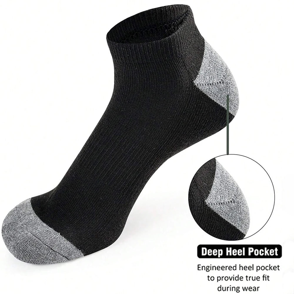 LOR MALE 10 Pairs Of Comfortable Breathable Socks Sweat Absorbing Odor Proof Low Cut Solid Color Socks Suitable For Outdoor Activities