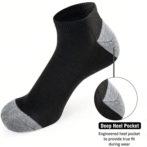 LOR MALE 10 Pairs Of Comfortable Breathable Socks Sweat Absorbing Odor Proof Low Cut Solid Color Socks Suitable For Outdoor Activities