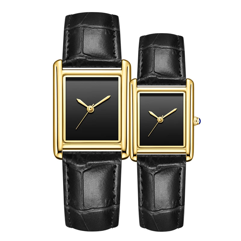 LOR MALE Reloj Top Brand Couple's Watches and Women Leather Strap Waterproof Quartz