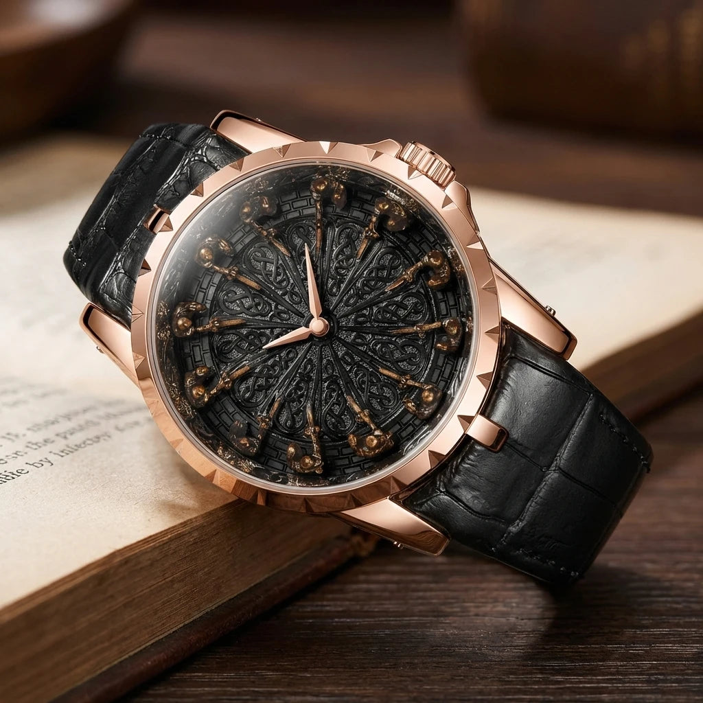 LOR MALE Watch with Retro Style and Simple Personality, Belt, Large Dial, Fully