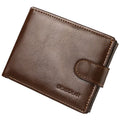 LOR MALE Men's Wallet Rfid Vintage Oil Wax Leather Threefold Wallets for Men Credit Card Holder Purse Money Bag Wallet Man