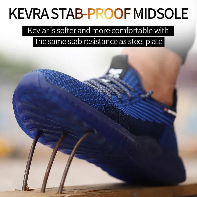 LOR MALE Steel Toe Cap Working Boots Safety Shoes for Man Construction&Indestructible Work Shoes Puncture-Proof Summer Work Shoes