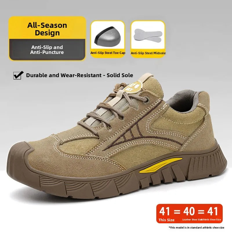 LOR MALE Men's Safety Work Boots Steel Toe Anti-impact Comfortable Soft Bottom Anti-wear Construction Site Shoes  Welding Prot...