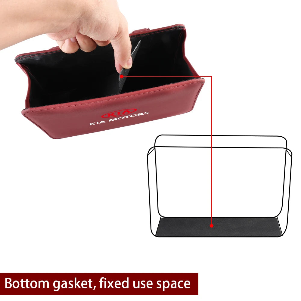 LOR MALE Car Accessories Side Door Seat Back Organizer Box Leather Storage Bags For KIA Rio Ceed Sportage Cerato Sorento Picanto Optima