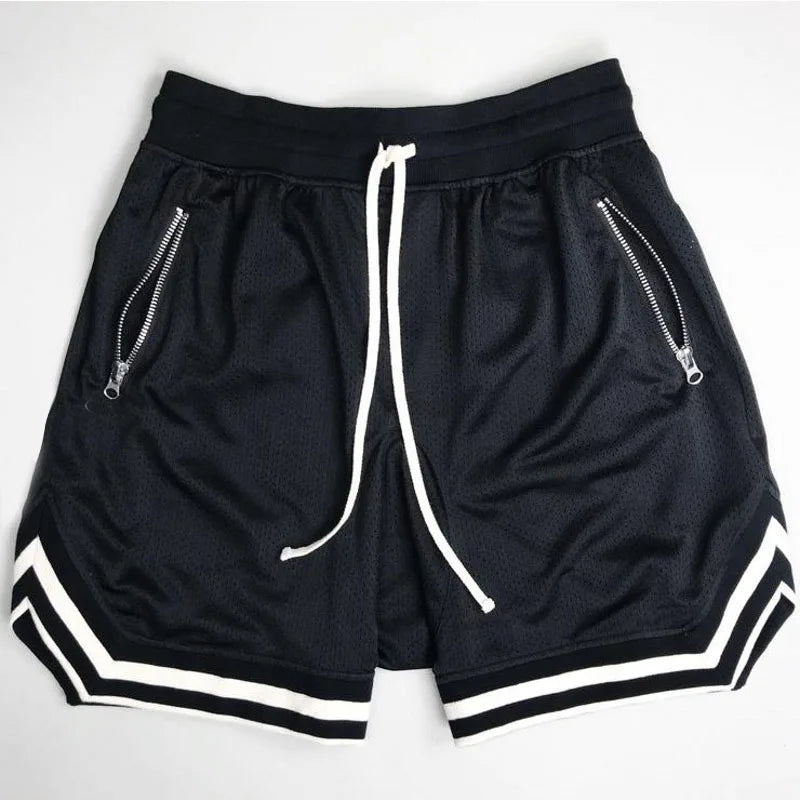 LOR MALE Man Short 2025 Summer Fitness Shorts Men's Quick Drying Mesh Solid Color Hip-Hop Breathable Casual Basketball Pants