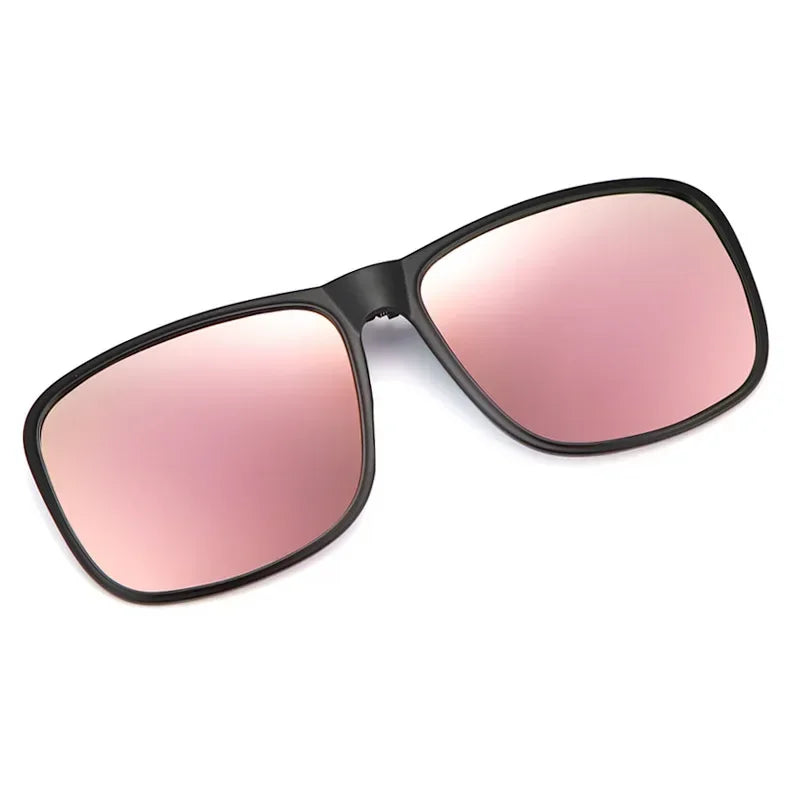 LOR MALE Polarized Clip On Sunglasses Men Car Driver Goggles Night Vision Glasses Anti Glare Vintage Square Glasses UV400 Shades Oculos