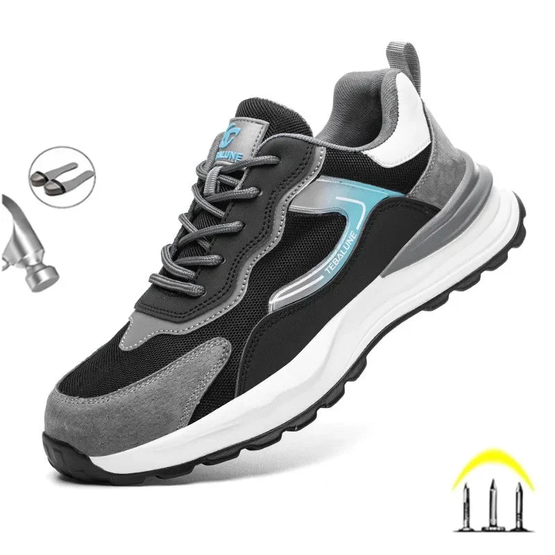LOR MALE Composite Toe Anti Static Wrok Safety Shoes For Men Indestructible Prevent Puncture Sneakers Boots Lightweight Male Footwear