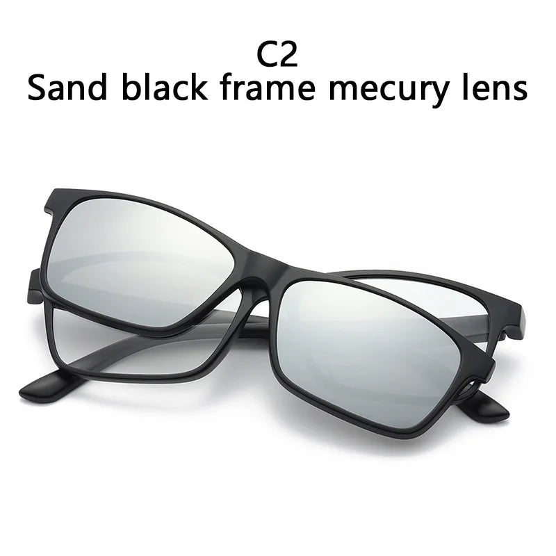 LOR MALE Polarized Sunglasses Men Women 2 In 1 Magnetic Clip On Glasses TR90 Optical Prescription Eyewear Frames Eyeglasses