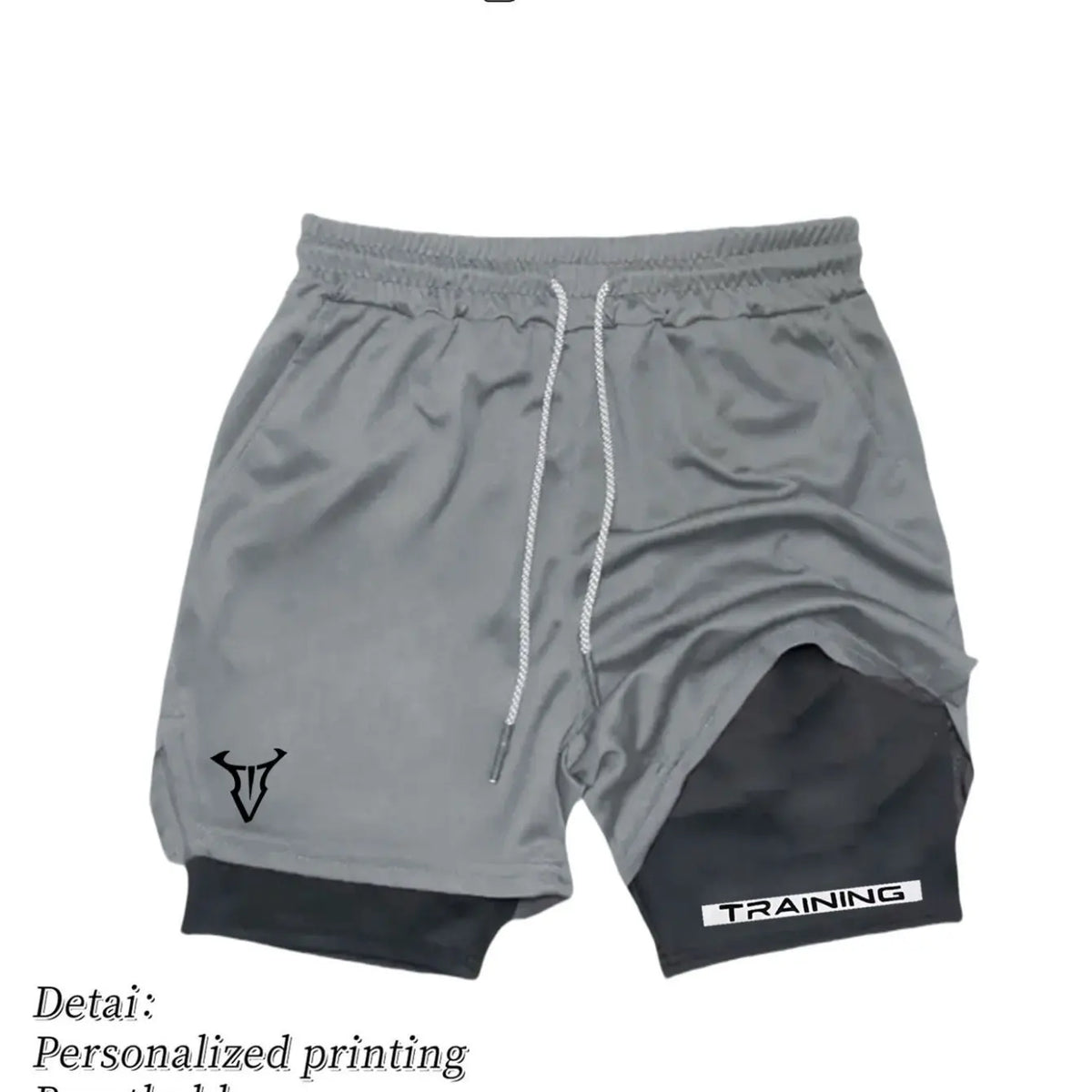 LOR MALE Men Running Shorts 2 in 1 Double-deck Sport Shorts Sportswear Gym Fitness Short Pants Training Jogging Bottom Men's Clothing