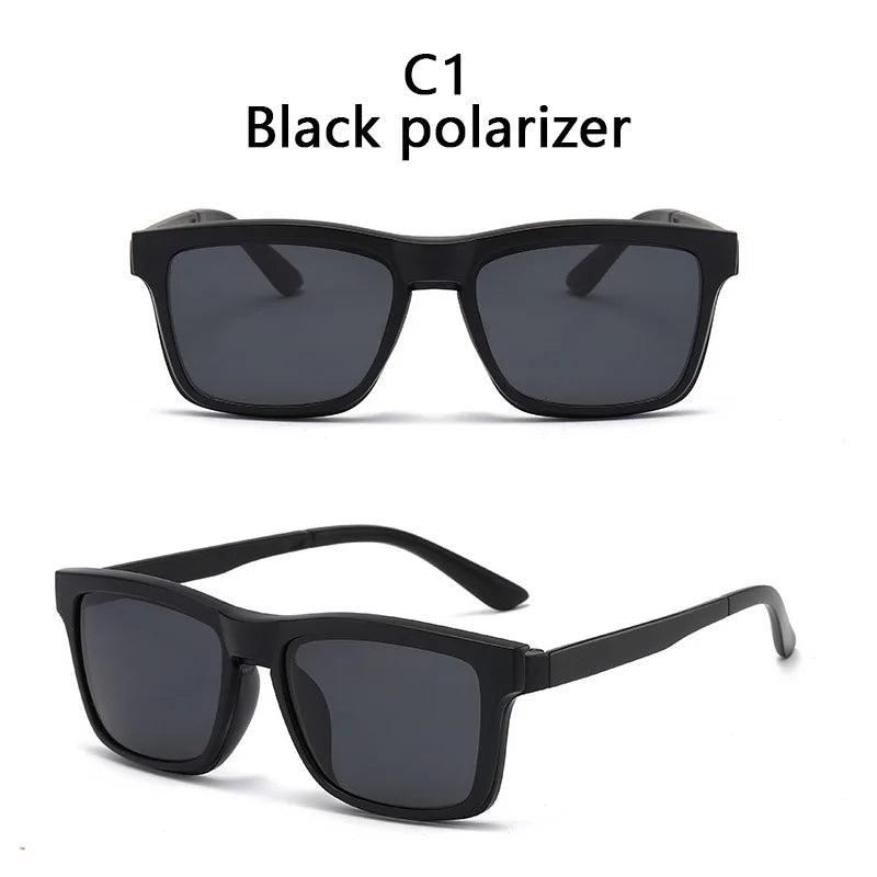 LOR MALE Polarized Sunglasses Men Women 2 In 1 Magnetic Clip On Glasses TR90 Optical Prescription Eyewear Frames Eyeglasses