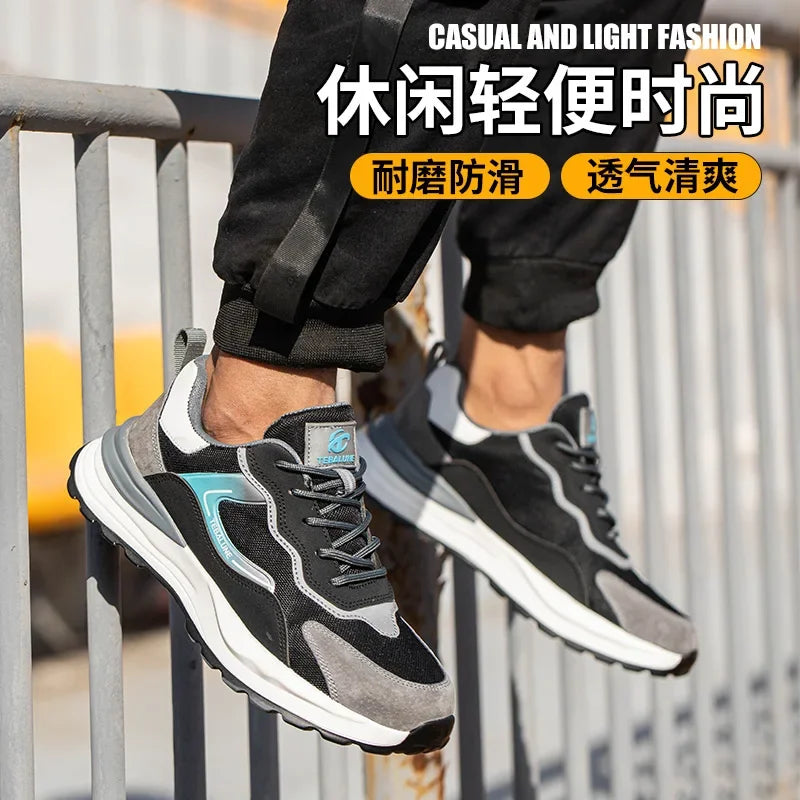 LOR MALE Composite Toe Anti Static Wrok Safety Shoes For Men Indestructible Prevent Puncture Sneakers Boots Lightweight Male Footwear