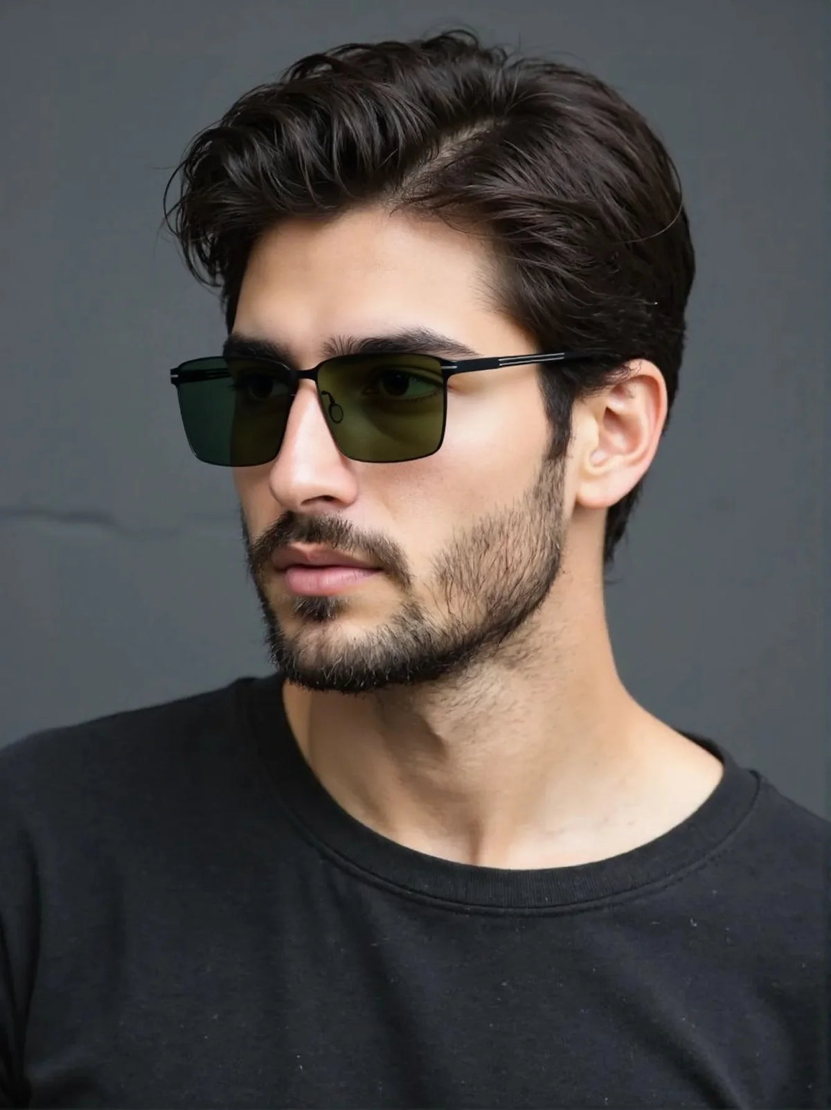 LOR MALE New Fashion  Polarized Sunglasses For Men,Fashionable Square Style,Uv Protection,Suitable For Driving And Sun Protection 5138