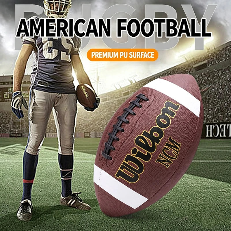 American Football PU Leather Non‑Slip Rugby Ball Size3/6/9 for Kids Youth Adult Match Training Outdoor Sports Game Practice Ball