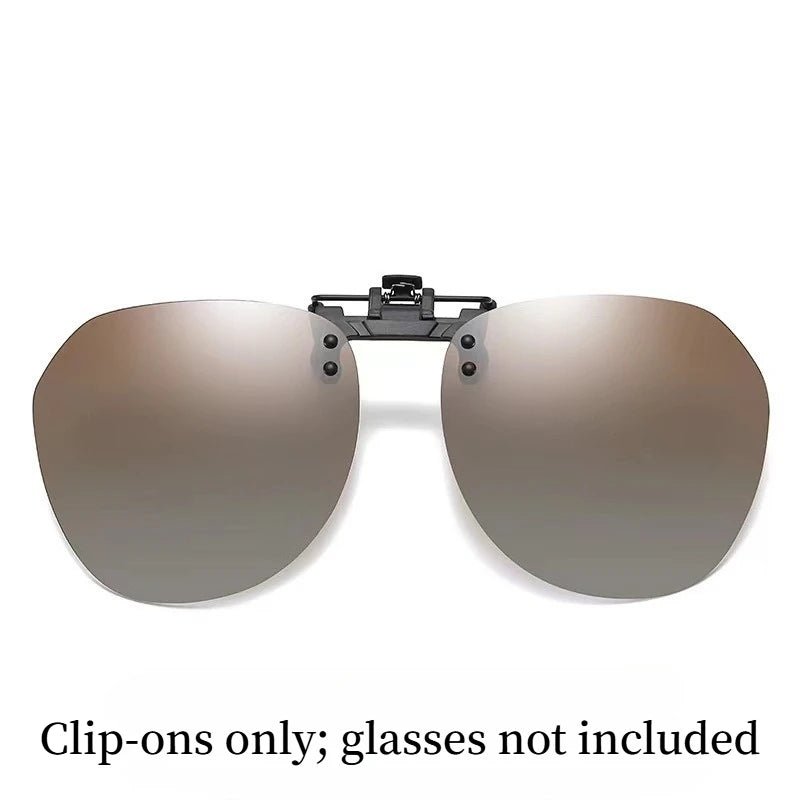 LOR MALE Polarized Sunglasses Clips for Men Classic Anti-UV Driving Sun Glasses Clips for Day and Night Use Outdoor Fishing Lenses