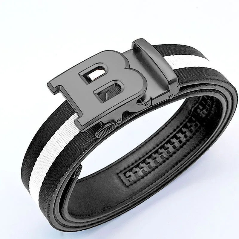LOR MALE Men's Belt High Quality Luxury Brand Designer Famous Canvas Leather Belt For Men Jeans Strap Belt Male Business Style