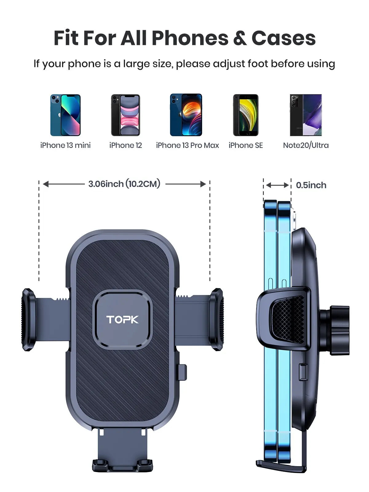 LOR MALE TOPK Car Phone Holder Gravity Stand for iPhone Xiaomi Samsung Car Mobile Support for Dashboard Windshield Air Vent Phone Mount