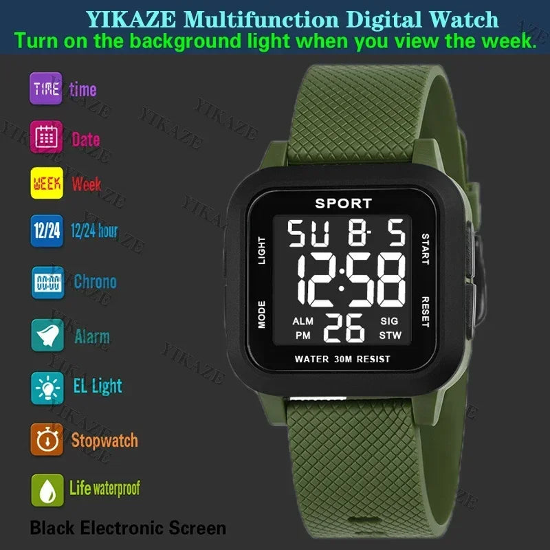 LOR MALE Sports Watches Electronic Watch Digital Retro Style Clock Men Male Reloj 3