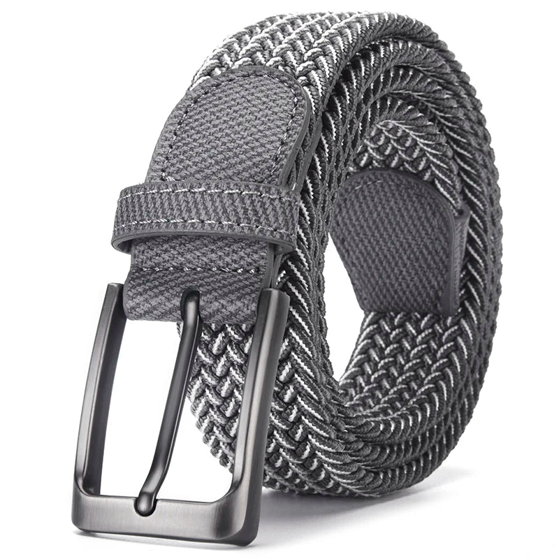 LOR MALE New Fashionable Men's Elastic Belt Pin Buckle Belt High Quality Men's Outdoor Casual Belt Simple Men's Clothing Accessories